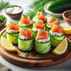 Rollitos de Pepino con Salmón