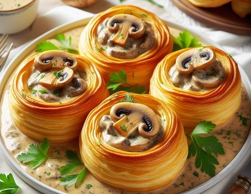 Volovanes Rellenos de Champiñones